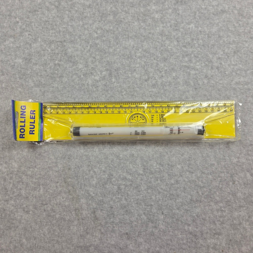 Rolling Ruler 12 Inch Parallel Drawing Tool Protractor Yellow Multi-Purpose New - Picture 6 of 7